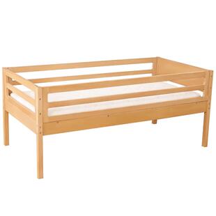 利伯顿实木儿童床带护栏多功能婴儿床拼接单人床加宽男女孩小床