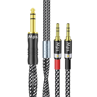Mps石墨烯单晶铜6.35大三芯6.5转双3.5mm耳放TRS升级HiFi耳机线