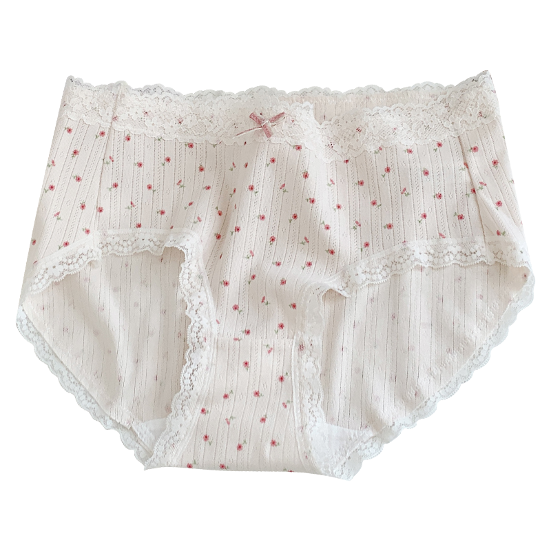 茶西女主~碎花A类纯棉裆少女中腰内裤7A抑菌包臀三角裤秋冬2025新