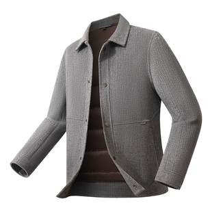 红豆羊毛夹克男25秋冬新品双面呢羽绒服内胆毛呢大衣保暖外套男款