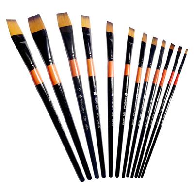 质量排刷扁头水粉笔丙烯画12单支