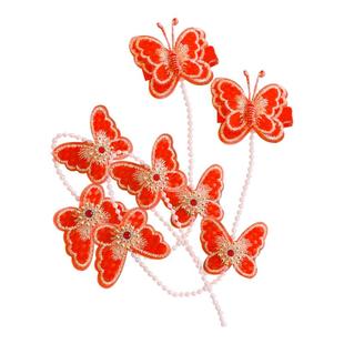 儿童新年发饰流苏蝴蝶发夹中国风编发链宝宝对夹女童拜年喜庆发卡