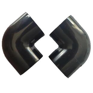 纯黑色UPVC管件三通90度弯头45°管帽黑色直通鱼缸水族工业化工接