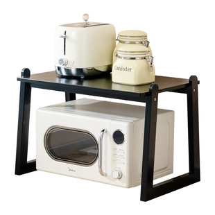 厨房微波炉置物架家用烤箱架子台面桌面咖啡机电饭煲收纳架子实木