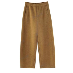 金盏黄羊毛呢高腰弯刀裤2025冬季新款小个子九分裤加绒加厚休闲裤