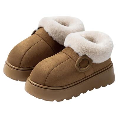 十一步毛绒棉拖鞋女2025冬季新款
