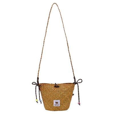 草编包包女式2026新款潮手工编织单肩包斜挎水桶包海边度假沙滩包