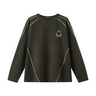 ANDTIME美式德绒打底衫秋冬保暖内搭圆领复古T恤纯色长袖内衣上衣