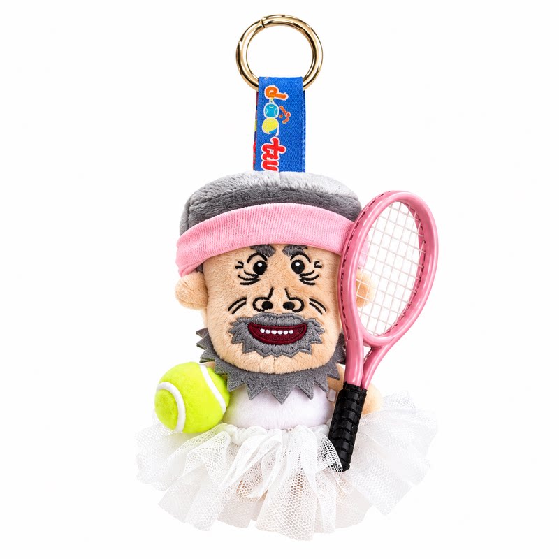 正版牛爷爷卡通网球运动员造型毛绒包挂件钥匙扣搞怪潮玩挂饰礼物