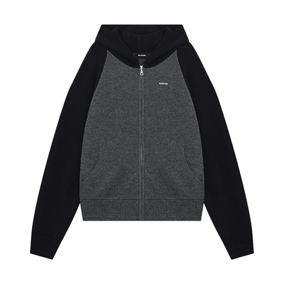 WE11DONE26春季新品男女同款罗密欧插肩拉链连帽衫针织休闲日常