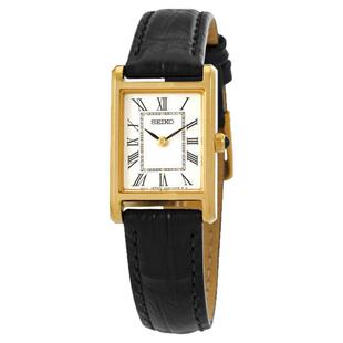 Seiko/精工女士手表 腕表石英表黑色皮革小巧简约商务通勤SWR054