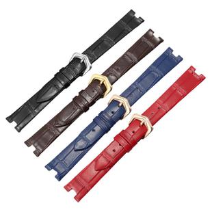 适配卡地亚白气球Ballon Blanc系列真皮手表带凹口蓝色女款表带