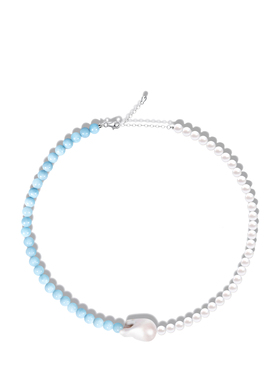 RiverineAdara「汐弦」海蓝宝天然水晶淡水珍珠项链饰品首饰饰品