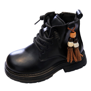 儿童马丁靴英伦风春秋款靴子圆头防滑2025女童短靴男童皮靴单靴潮