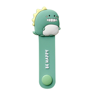 充电线耳机绕线器招财猫数据线整理器卡通可爱小恐龙纽扣收纳神器