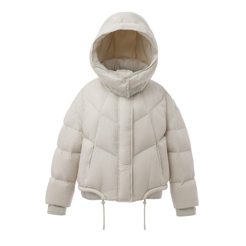 above deck牛仔拼接羽绒服女短款加厚保暖泡芙感脱卸帽2026冬新款