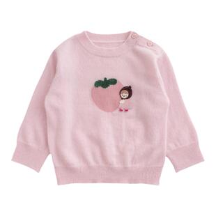 【阿拉善羊绒】幼歌儿童冬季新款保暖羊绒衫可爱水果提花圆领毛衣
