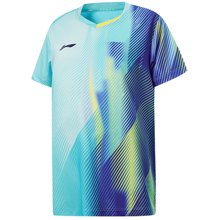 LiNing李宁乒乓球训练服儿童新款比赛服国家队同款队服球衣短袖