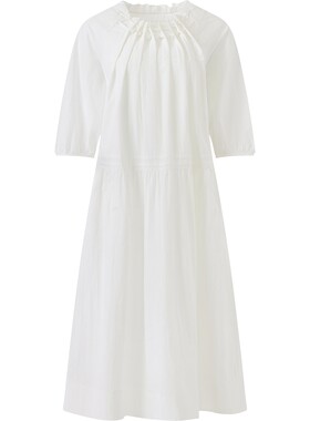 播26夏新品度假风宽松连衣裙女复古灯笼袖裙子DDT2LD5609
