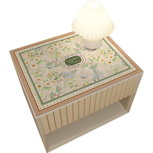 美式植物花卉家用卧室床头柜皮革垫防水防油免洗皮革滚轮洗衣机布