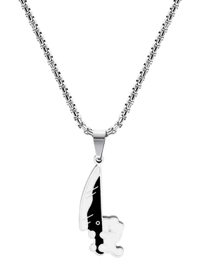 可爱抱匕首的小猫项链吊坠挂件