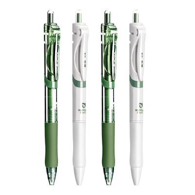 晨光按动中性笔初中生专用速干顺滑0.5mm碳素黑笔环保K35再生料可降解减碳笔考试子弹头签字笔圆珠笔好看的笔