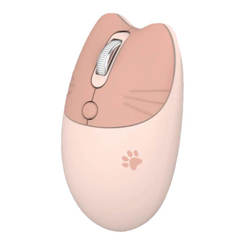 可充电无线轻音鼠标猫咪蓝牙咖啡红色女生办公专用mac笔记本电脑