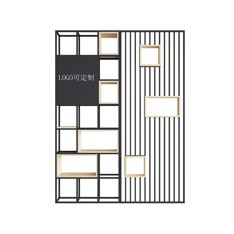 铁艺置物架餐厅咖啡厅屏风装饰架办公一体式室内隔断花架定制LOGO