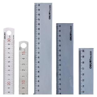 得力直尺20/30厘米透明cm钢尺小绘图学生文具套装可爱长尺子透明儿童不锈钢塑料制图测量随身工具木工裁缝尺