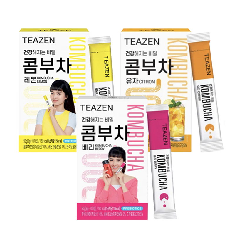 韩国直邮BTS果果同款TEAZEN康普茶柠檬味健康饮料益生菌茶饮