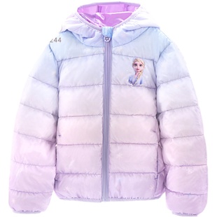 艾莎公主女童羽绒服轻薄迪士尼儿童羽绒服冬季外套外出宝宝童装