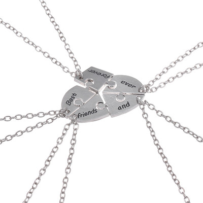 项链韩好朋友心形闺蜜五人纪念