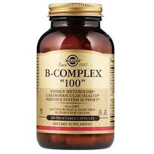 solgar美国复合维生素b1b2b6b12生物素熬夜维生素b族维b群成人