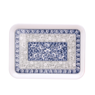 塑料托盘长方形盘子端菜盘密胺餐具面包蛋糕水果盘家用茶水杯托盘