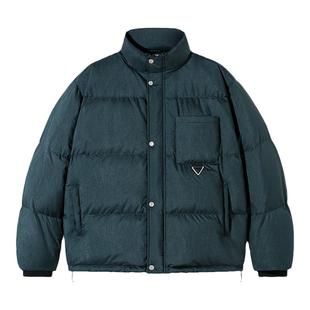 PSO Brand男装女装90绒褶皱纹理加厚羽绒服冬季女款宽松保暖外套