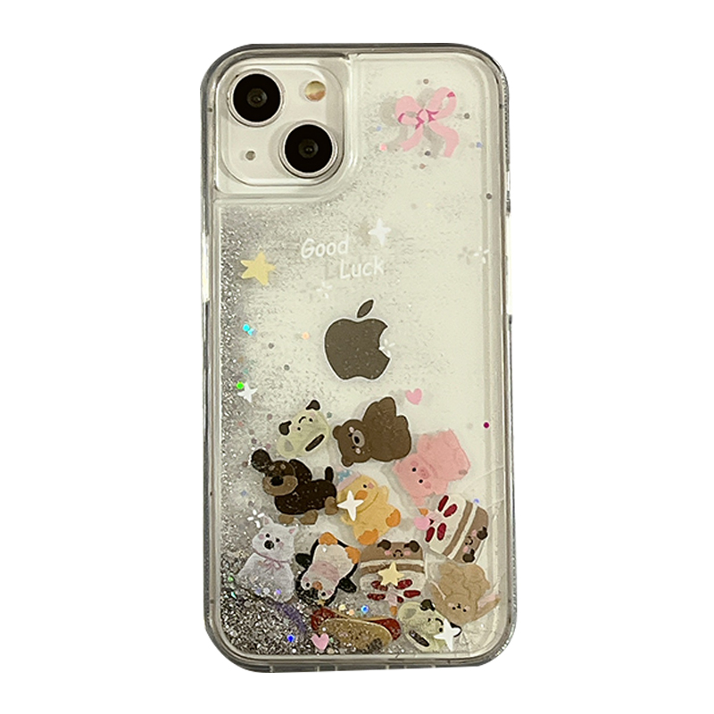 可爱卡通jellycat流沙玩偶适用苹果iPhone16ProMax手机壳透明15pro新款14防摔13小众女14pro全包11硅胶12流动