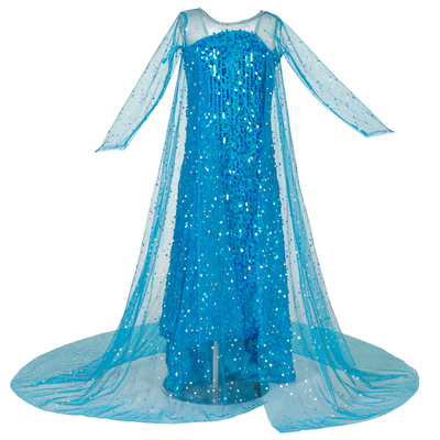 爱莎连衣裙池墨桃花拖尾公主女