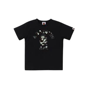 BAPE童装25年秋冬夜光迷彩猿人字母印花短袖T恤026103P