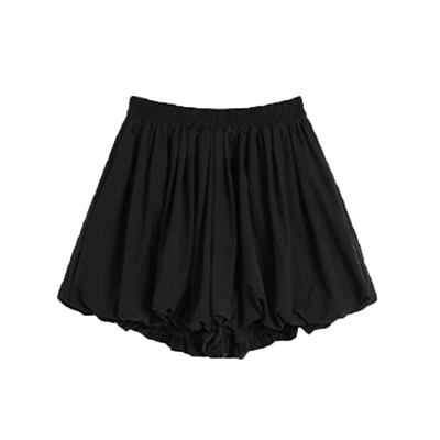 黑色蓬蓬花苞裙女夏季新款