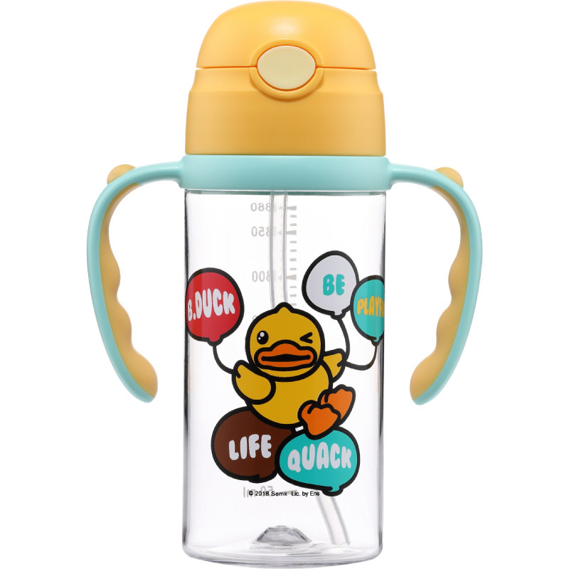 曙曦托马斯儿童吸管水杯学饮杯Tritan材质两用手柄便携水壶380ml