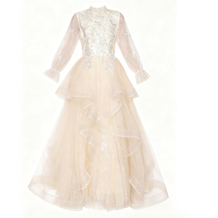 高级感主持人晚礼服钢琴演奏声乐生艺考18岁成人礼生日宴会礼服裙