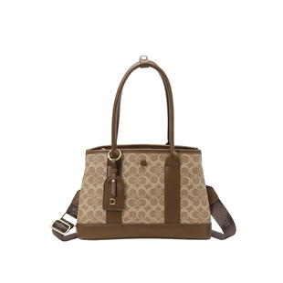 高级感包包女款2026新款老花宽带托特包大容量通勤百搭单肩斜挎包