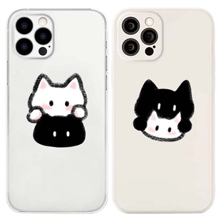 情侣手机壳适用于iPhone17苹果16promaxOPPOF17PRO华为Nova12VIVO小米三星硅胶荣荣耀透明闺蜜可爱小众一对