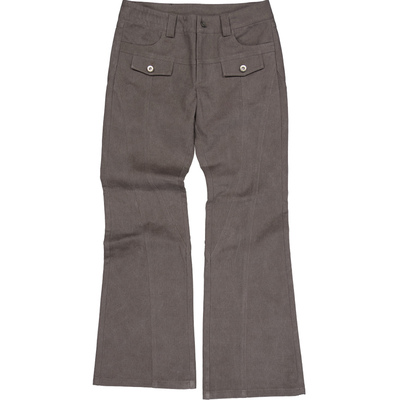 复古休闲显瘦腰长喇叭裤