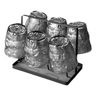 冰川纹水杯玻璃杯洋酒威士忌酒杯家用套装新款红酒杯子白酒啤酒杯