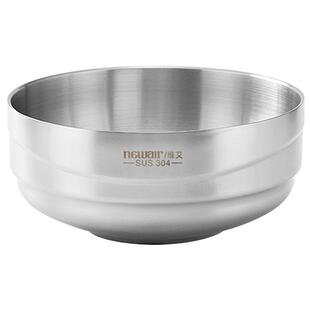 304不锈钢冷面碗韩式拌饭韩国泡面碗大带盖双层面饭家用汤面拉面