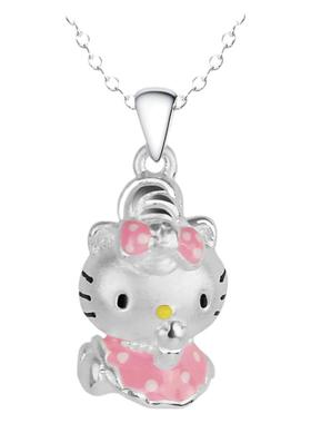 999足银HelloKitty吊坠纯银项链项坠儿童宝宝可爱公主女新年礼物
