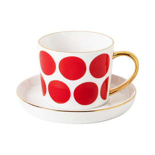 红官窑北欧鎏金系列咖啡杯碟套装家用轻奢高档精致下午茶具礼盒装