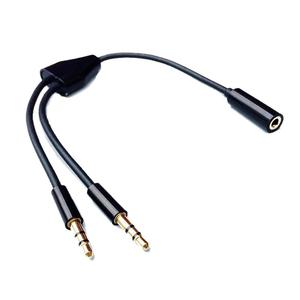 3.5mm二合一音频线一母对两公音响转换线一分二音箱共享连接线
