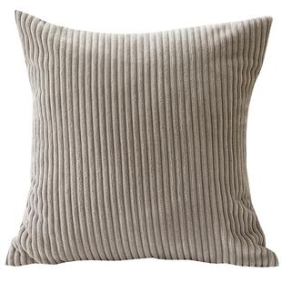 靠垫卧室靠枕床头沙发靠背垫办公室腰靠大气时尚纯色条纹抱枕套